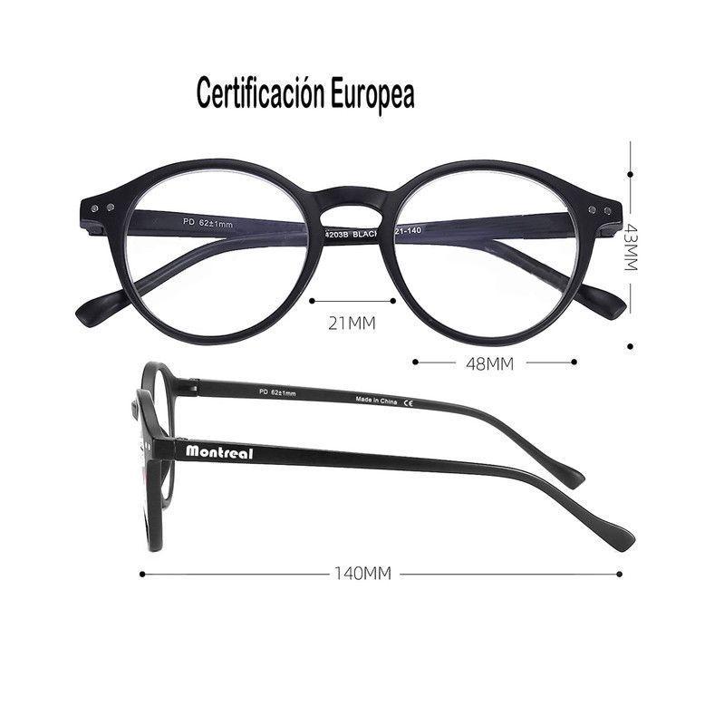 Lentes opticos Graduación +1.5, Anteojos lectura, con aumento para presbicia.-5