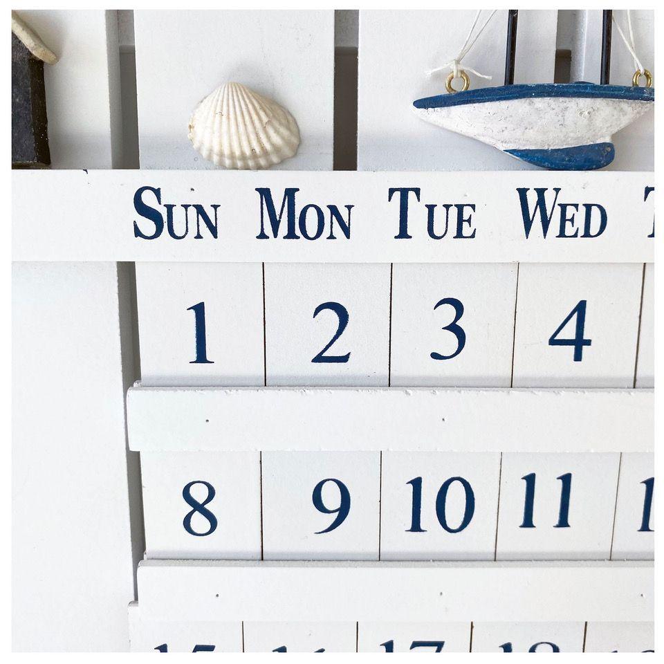 Decoración Náutica, Calendario Perpétuo, Marino, En Madera-2
