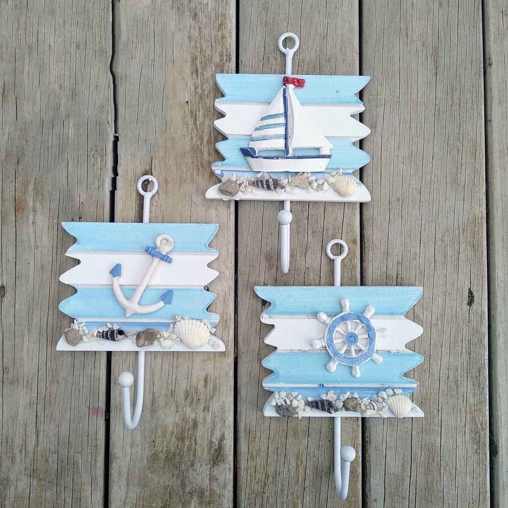 Decoración Náutica Perchero Percha De Diseño Marino Colgante-3