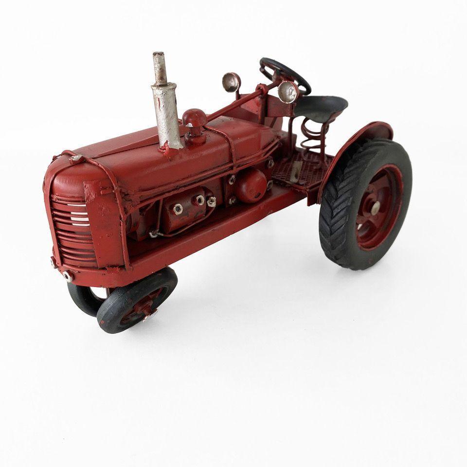 Tractor Agrícola A Escala, Decoración Vintage En Fierro-1