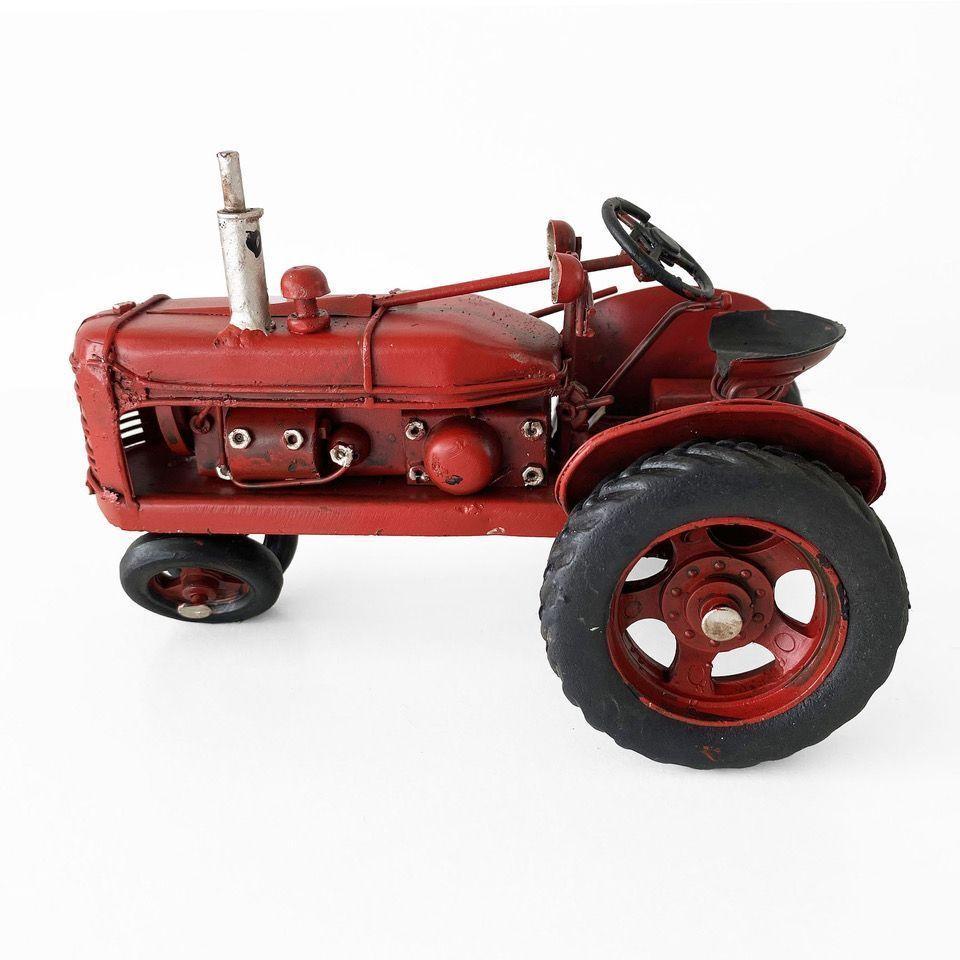 Tractor Agrícola A Escala, Decoración Vintage En Fierro-2