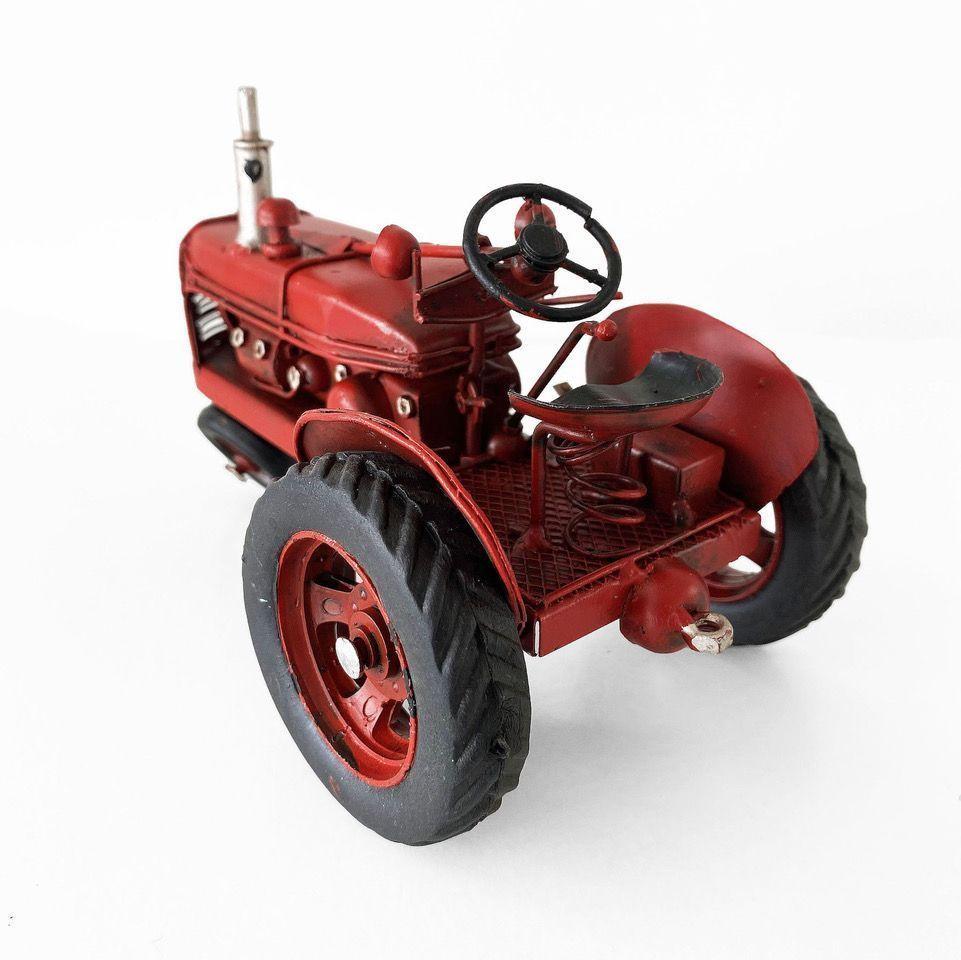 Tractor Agrícola A Escala, Decoración Vintage En Fierro-3