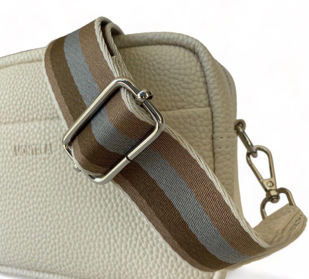 Bandolera, Cartera Cuero Sintético, Crossbody con Strap Rayado.-4