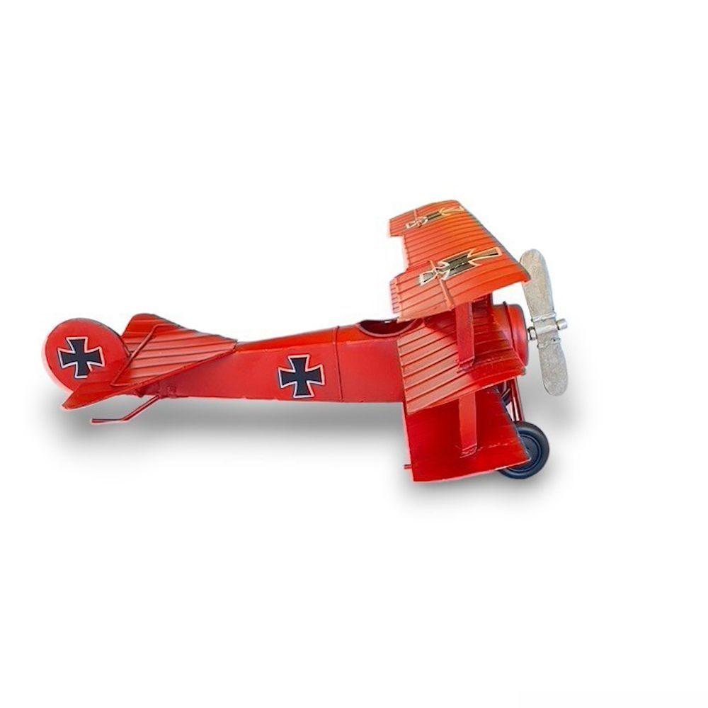Avión A Escala, Aviones de Colección Triplano Rojo, Decoración Vintage. -2