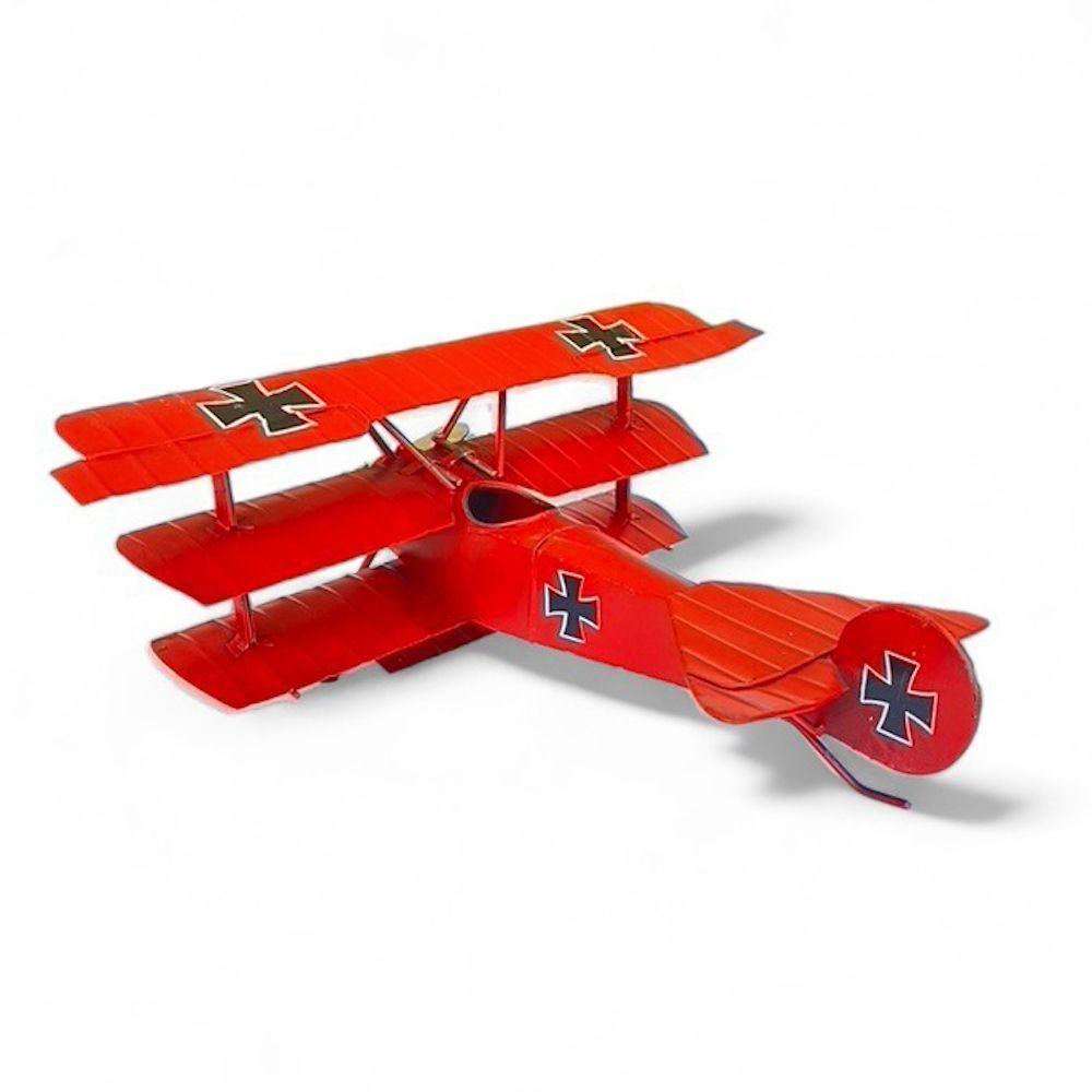 Avión A Escala, Aviones de Colección Triplano Rojo, Decoración Vintage. -3