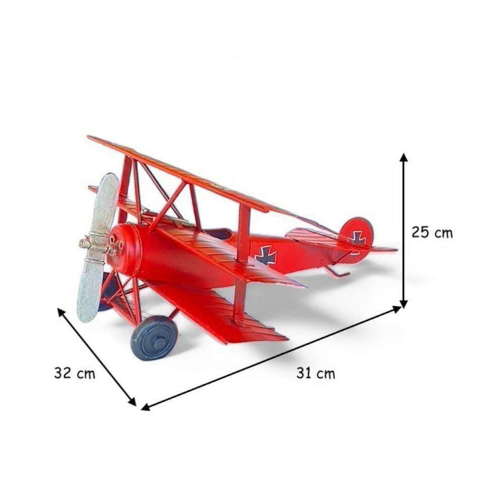 Avión A Escala, Aviones de Colección Triplano Rojo, Decoración Vintage. -7