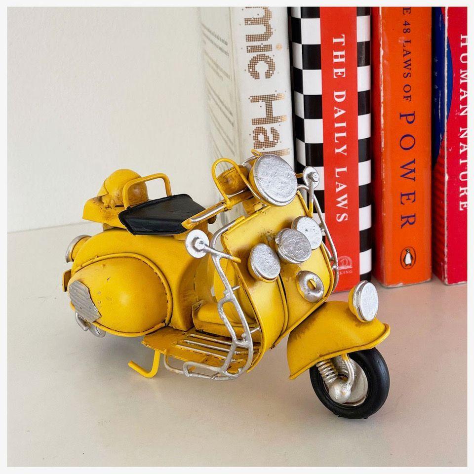 Moto A Escala Tipo Vespa, Decoración Vintage En Fierro-5