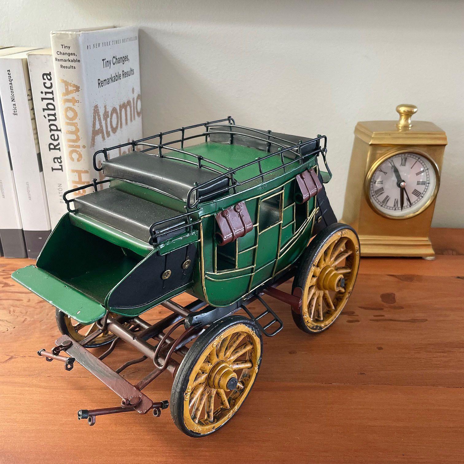 Diligencia Carreta Carruaje Decoración Vintage En Metal Wagon-4