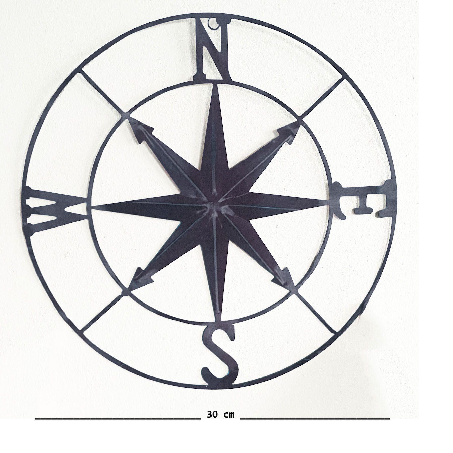 Decoración Náutica Marina Rosa De Los Vientos En Metal 30cm -3