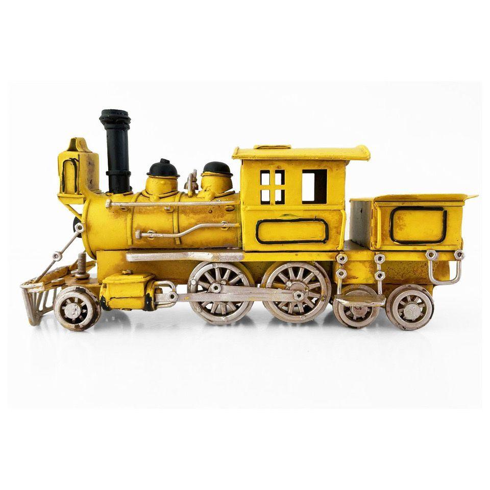 Locomotora A Escala, Tren Colección Decoración Vintage Metal-2