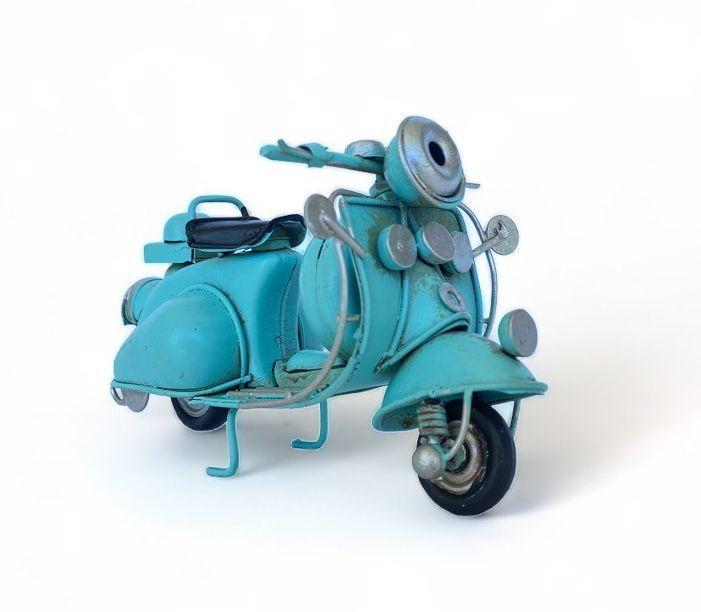 Moto Vespa A Escala, Colección Decoración Vintage En Fierro S-0