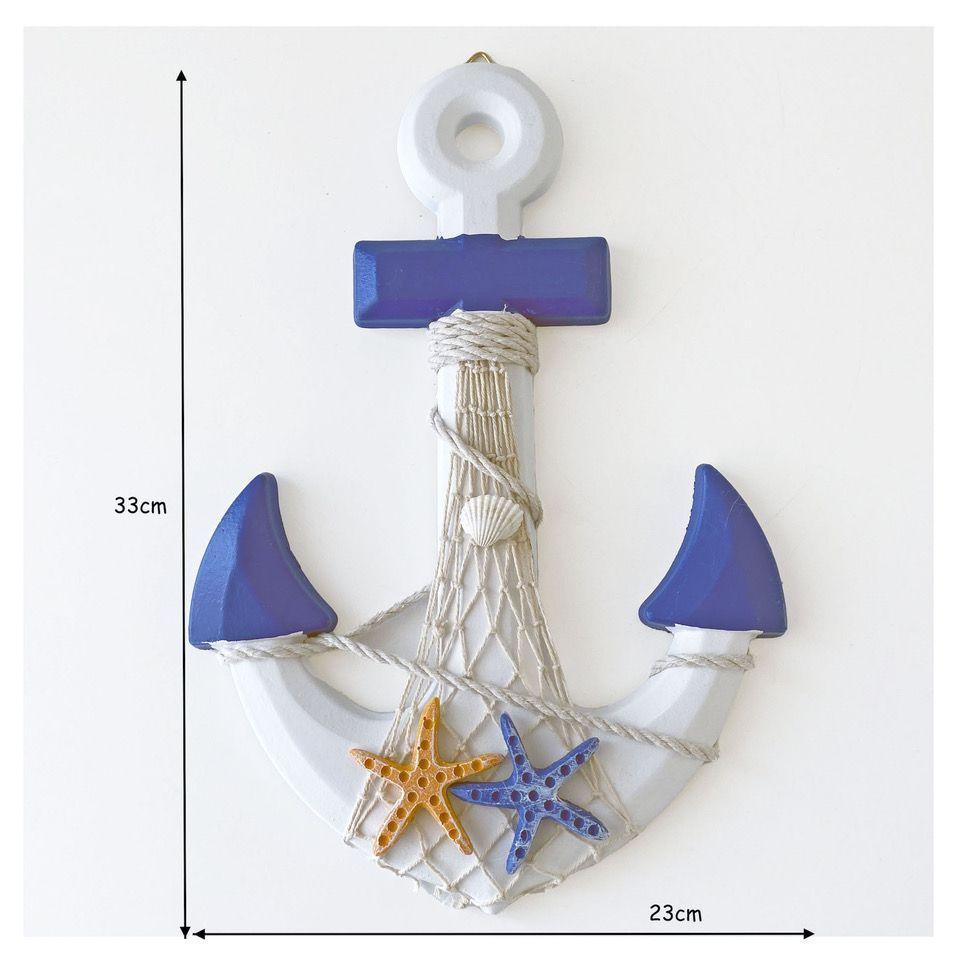 Decoración Náutica, Marina, Ancla Decorativa Madera-2