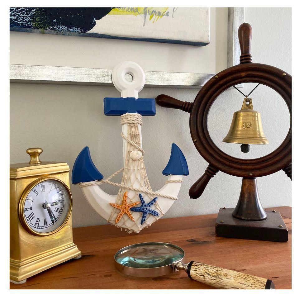 Decoración Náutica, Marina, Ancla Decorativa Madera-3