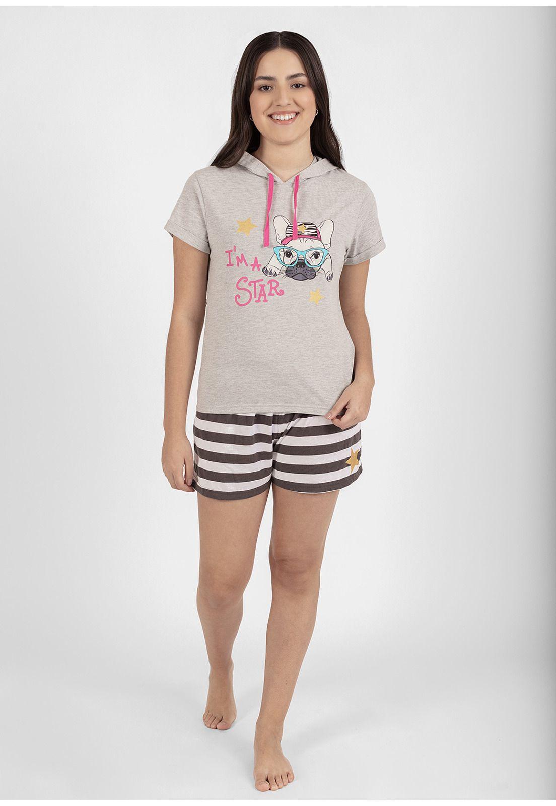 Pijama short algodon 75.927-GRI Kayser-0