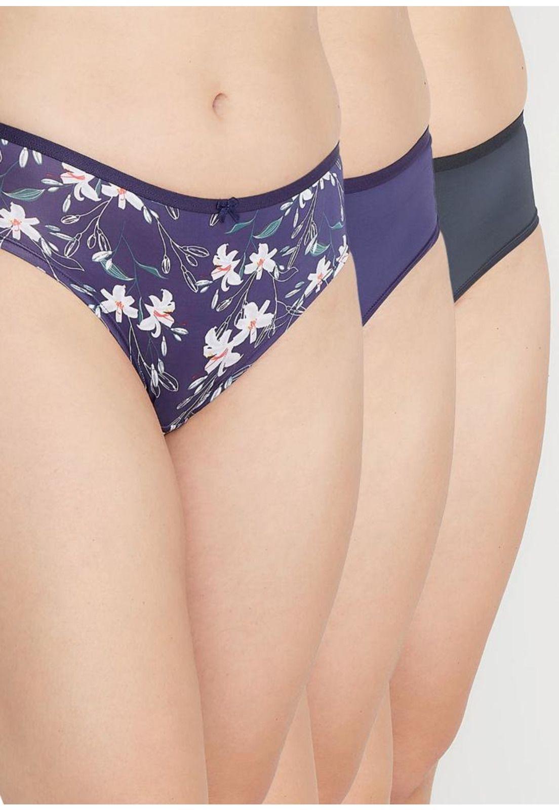 Pack 3x pantaleta microfibra P314.15-AZU4 Kayser-0