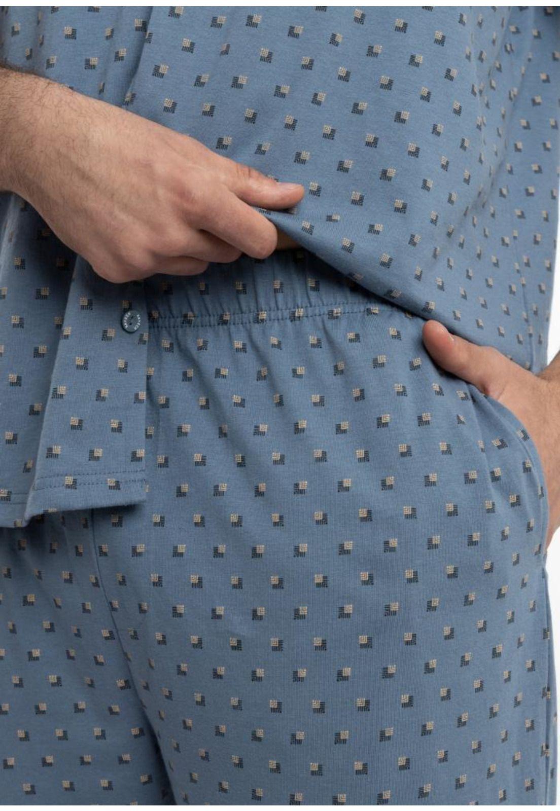 Pijama Hombre Verano  2 piezas  Algodón Kayser  770823-AZU-3