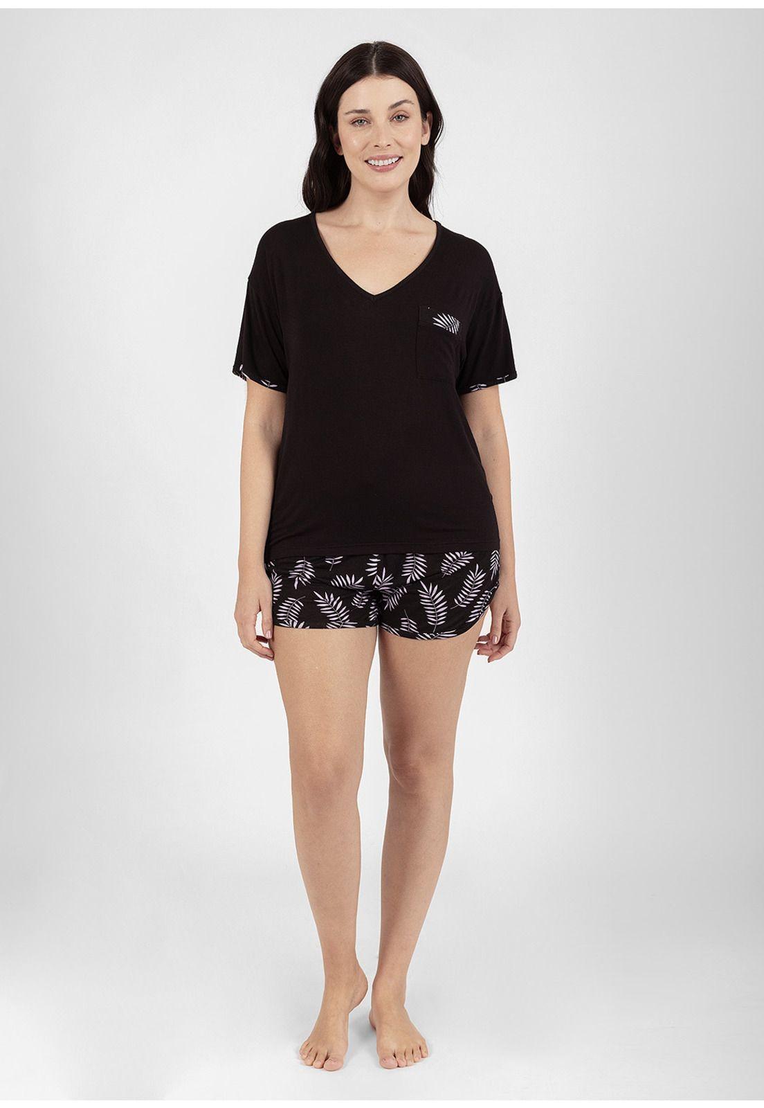 Pijama short viscosa 70.935-NEG Kayser-0