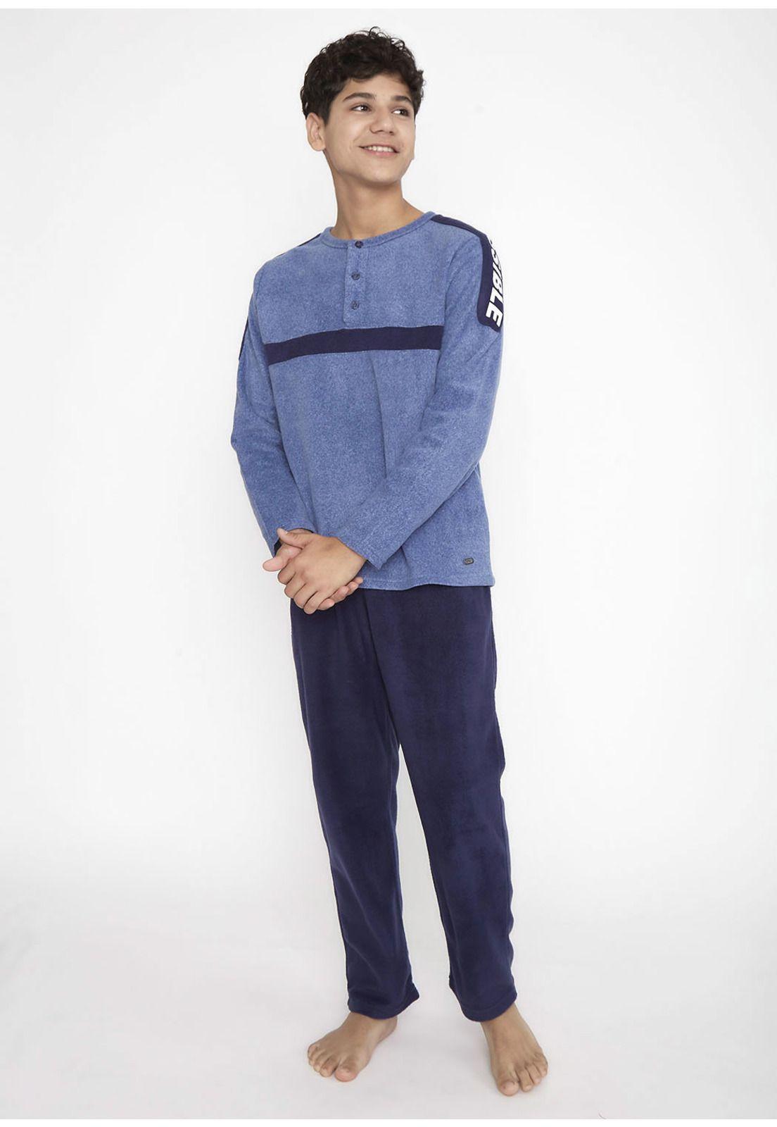 Pijama Polar Teens Hombre Azul 66.1191M-AZU Kayser-0