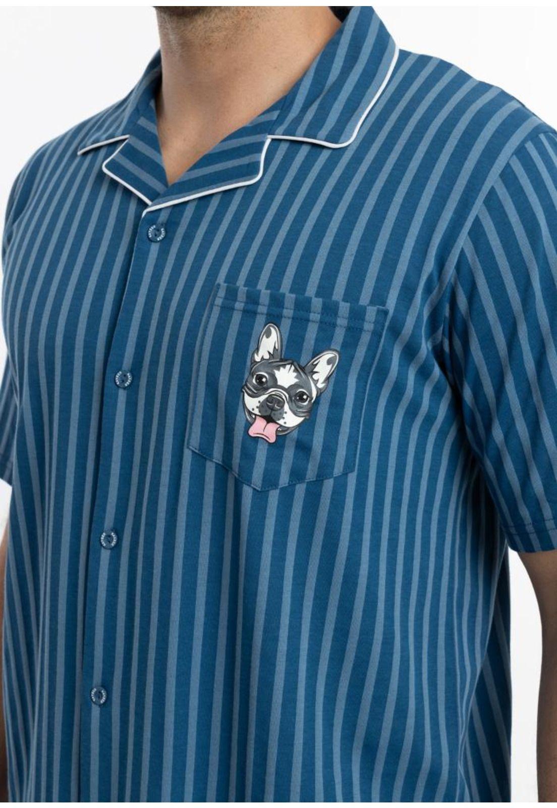 Pijama Hombre Verano  2 piezas  Algodón Kayser  7701146-AZU-2