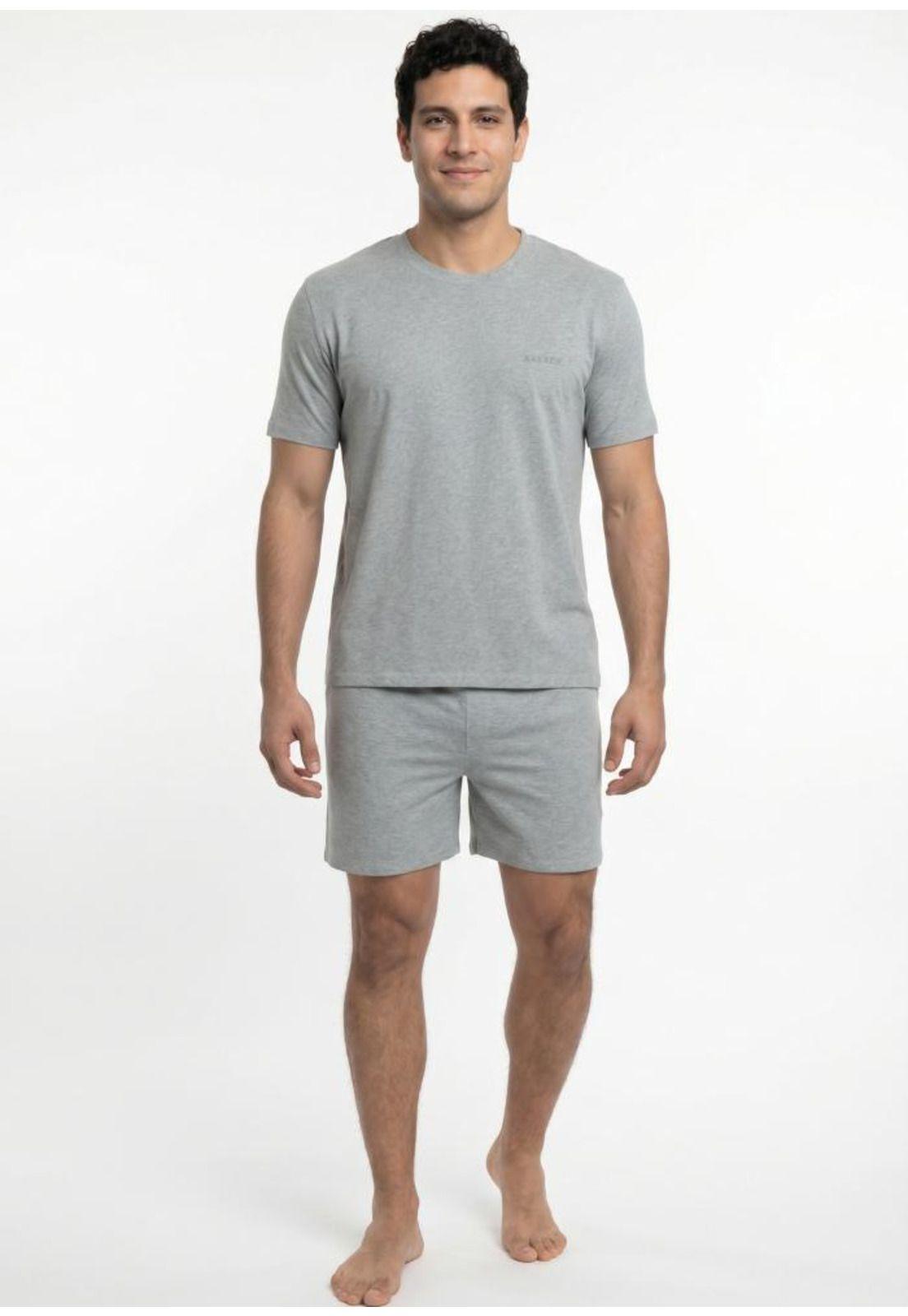 Pijama Hombre Verano  2 piezas  Algodón Kayser  7701143-GRI-0