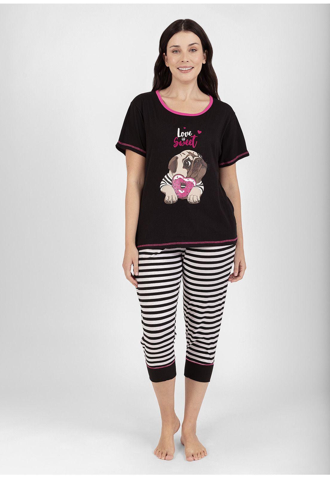 Pijama capri algodón 70.840-NEG kayser-0