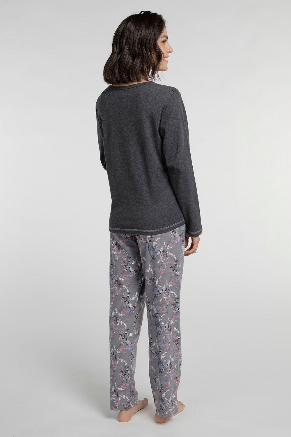 Pijama Mujer Algodón Gris 60.1358M-GRI Kayser-1