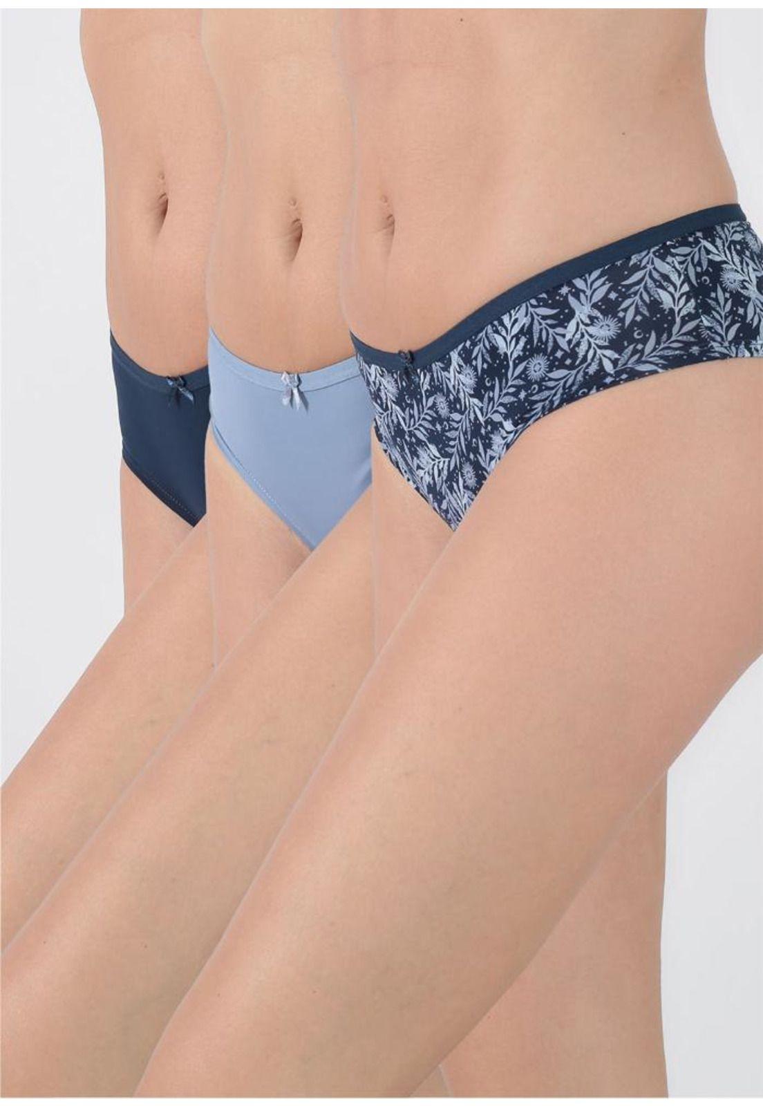 Pack 3x pantaleta microfibra P314.15-AZU7 Kayser-0