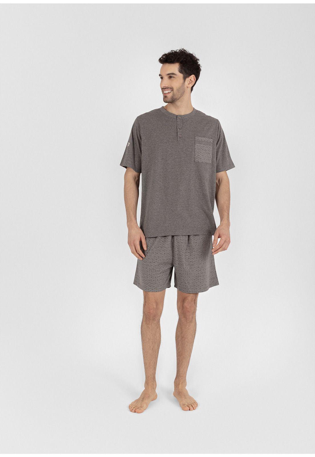 Pijama short algodón 77.744-GRI KAYSER-0