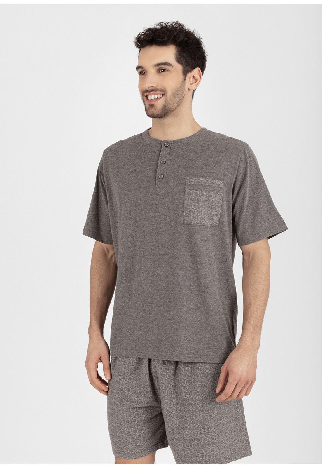 Pijama short algodón 77.744-GRI KAYSER-2