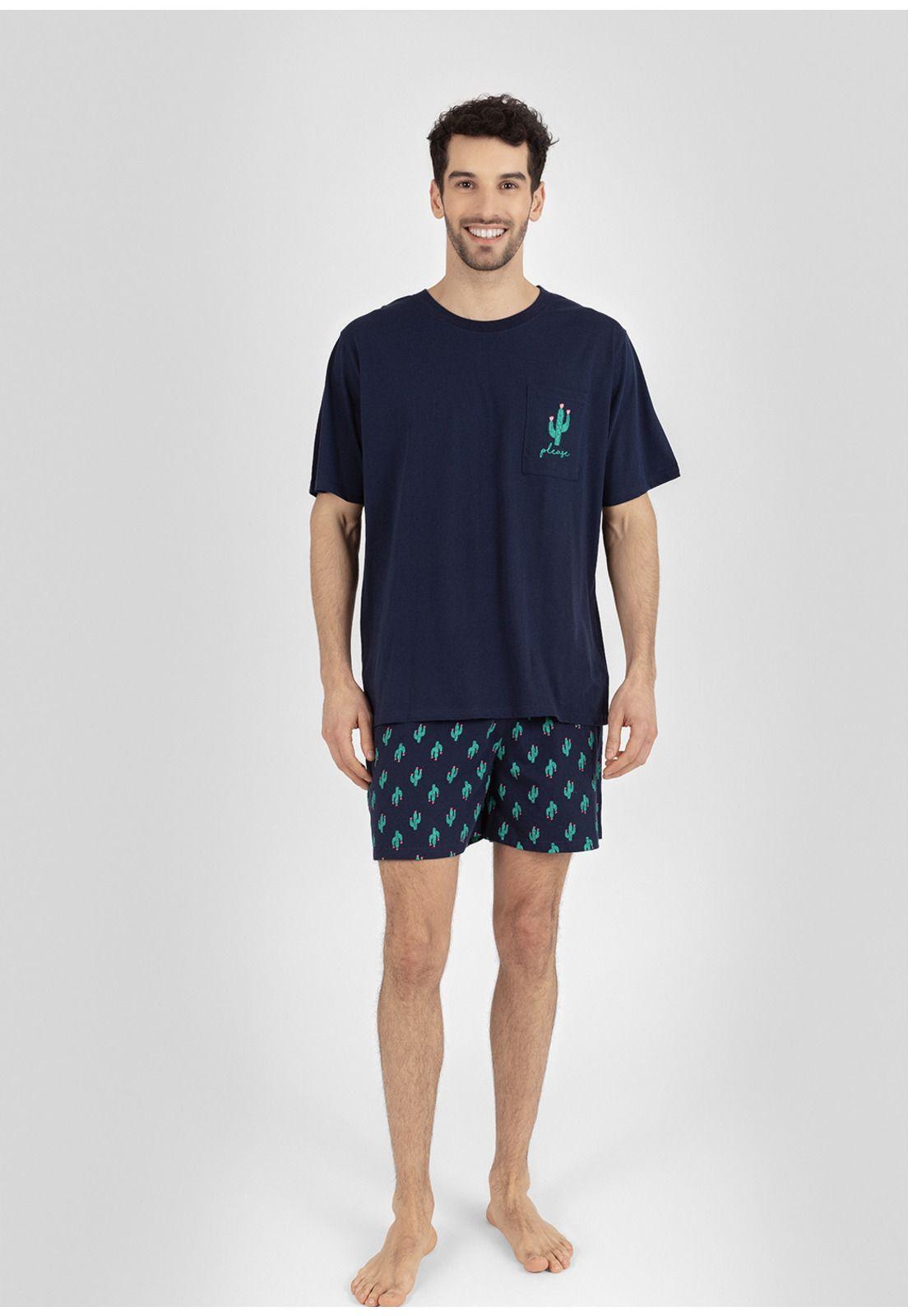 Pijama short algodón 77.752-AZU KAYSER-0