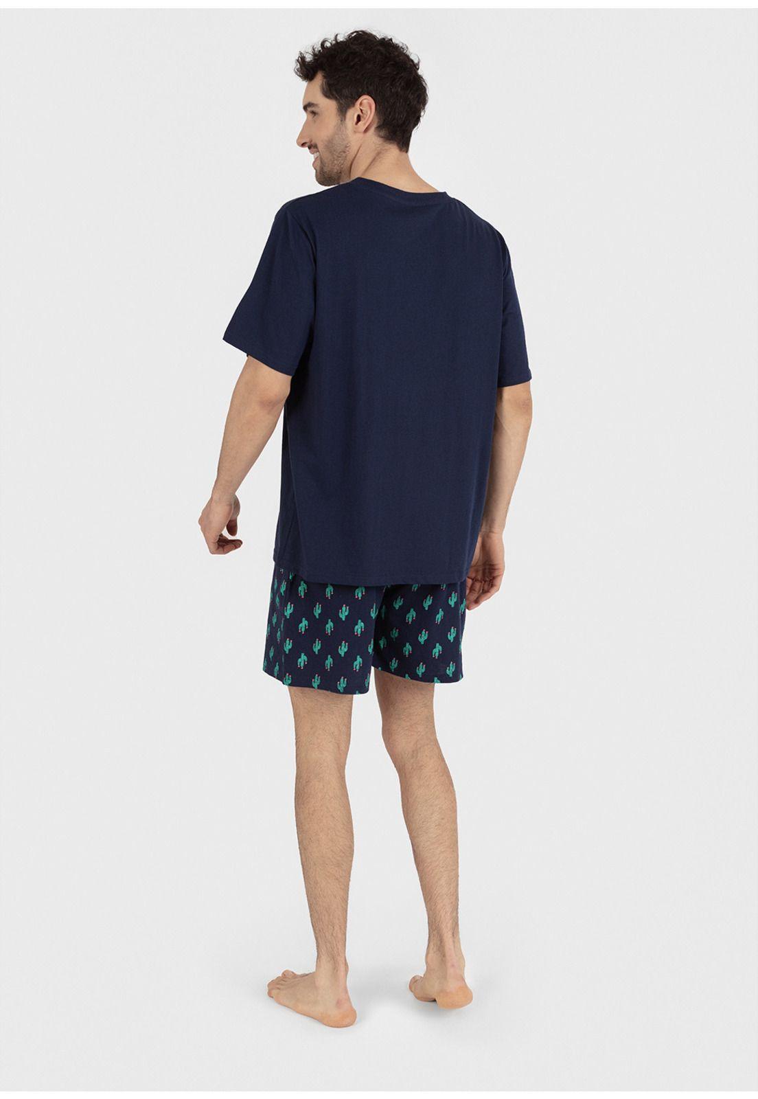 Pijama short algodón 77.752-AZU KAYSER-1