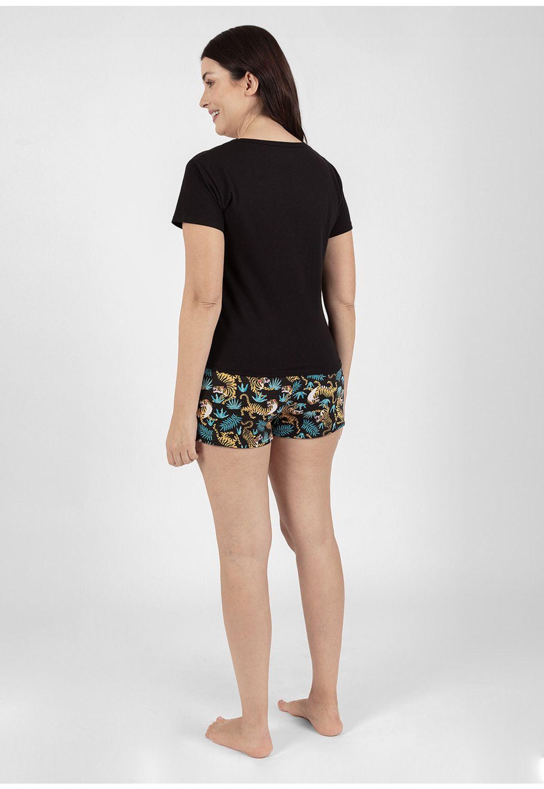 Pijama short algodón 70.880W-NEG Kayser-1