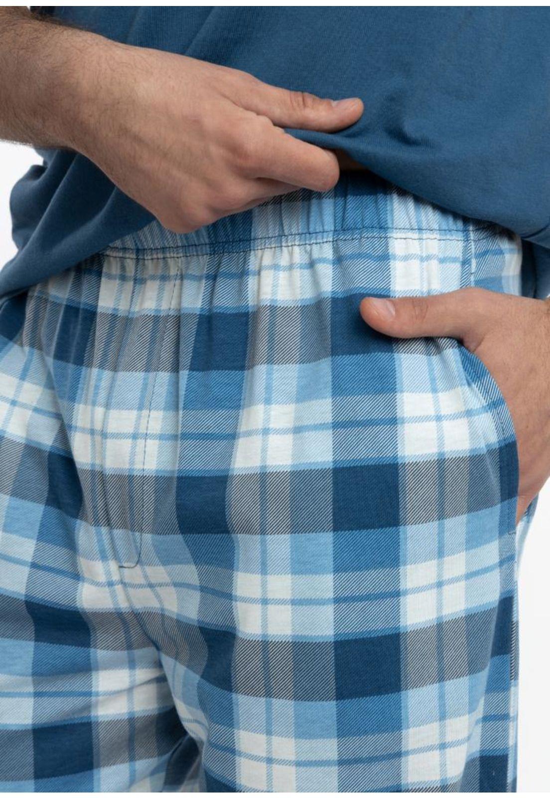 Pijama Hombre Verano  2 piezas  Algodón Kayser  770831-AZU-3