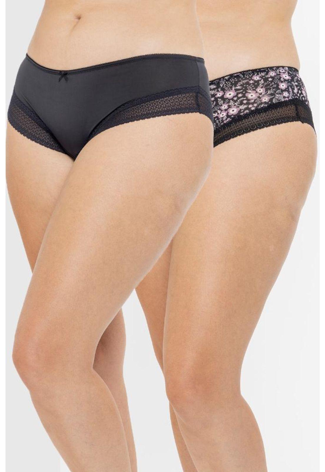 Pack 2 x calzon pantaleta microfibra P214024W-NEG Kayser-0