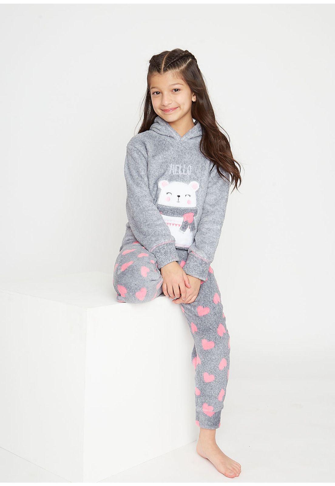 Pijama Coral Fleece Niña 63.1414M-GRI Kayser-0