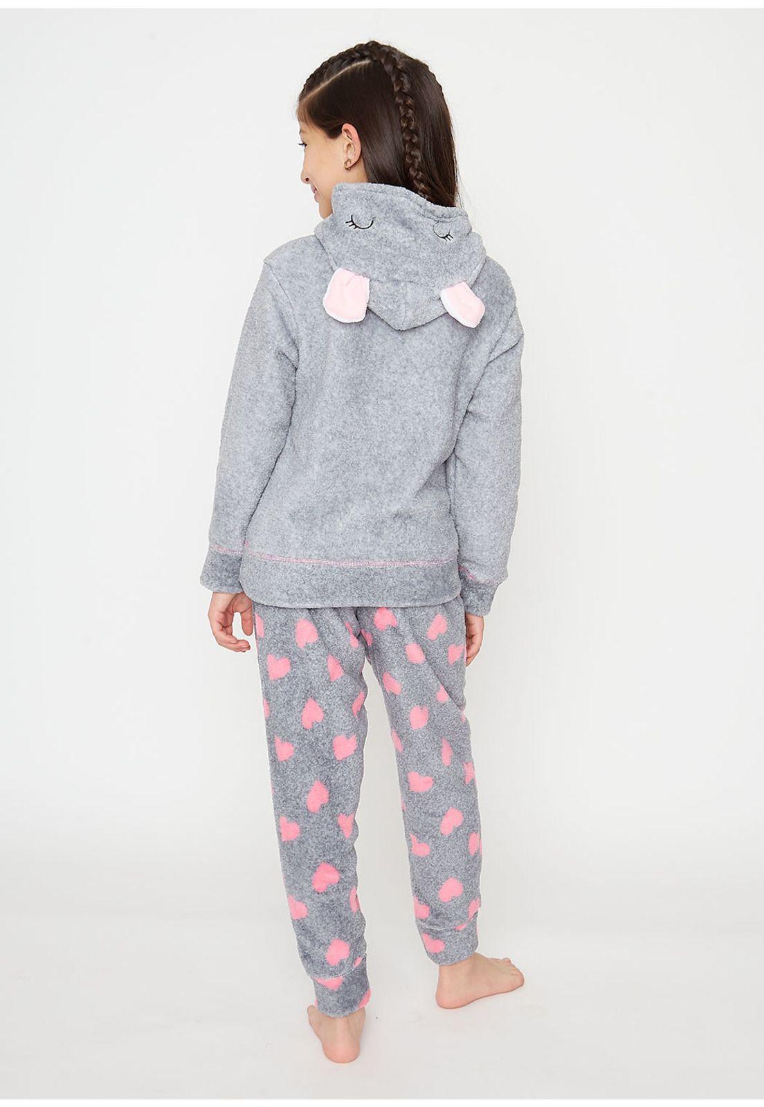 Pijama Coral Fleece Niña 63.1414M-GRI Kayser-1