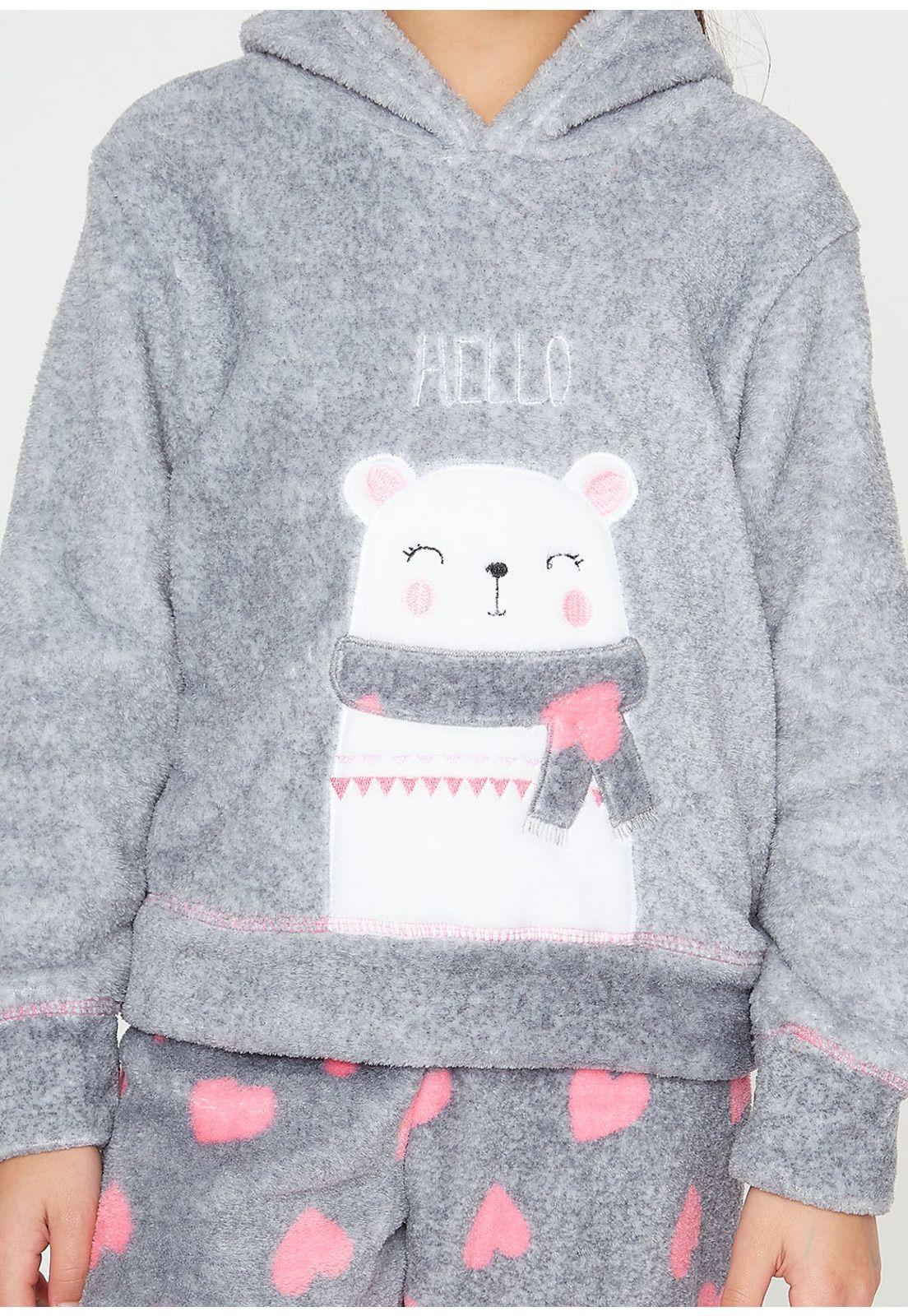 Pijama Coral Fleece Niña 63.1414M-GRI Kayser-2