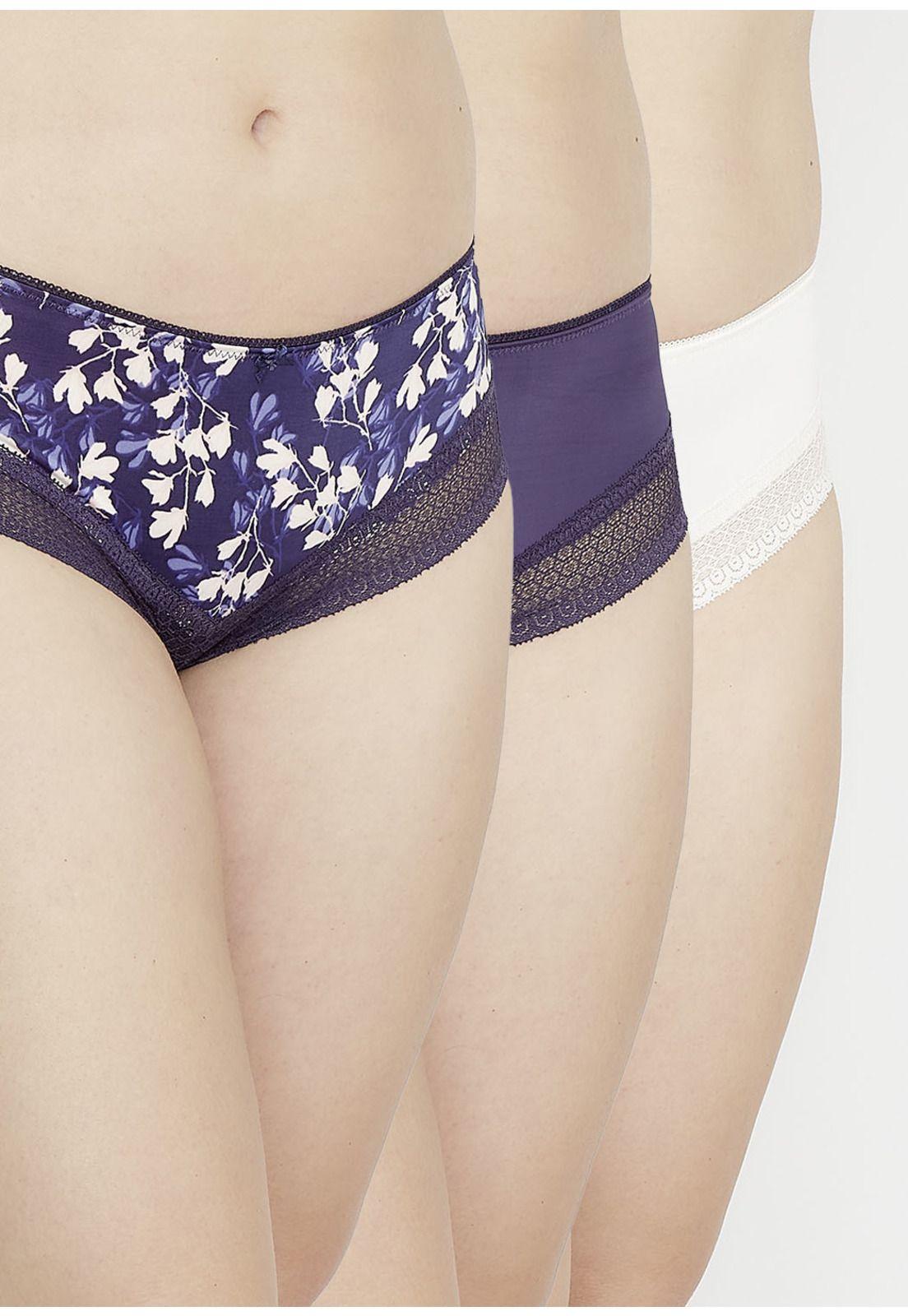 Pack 3x pantaleta microfibra P314.024-AZU4 Kayser-0