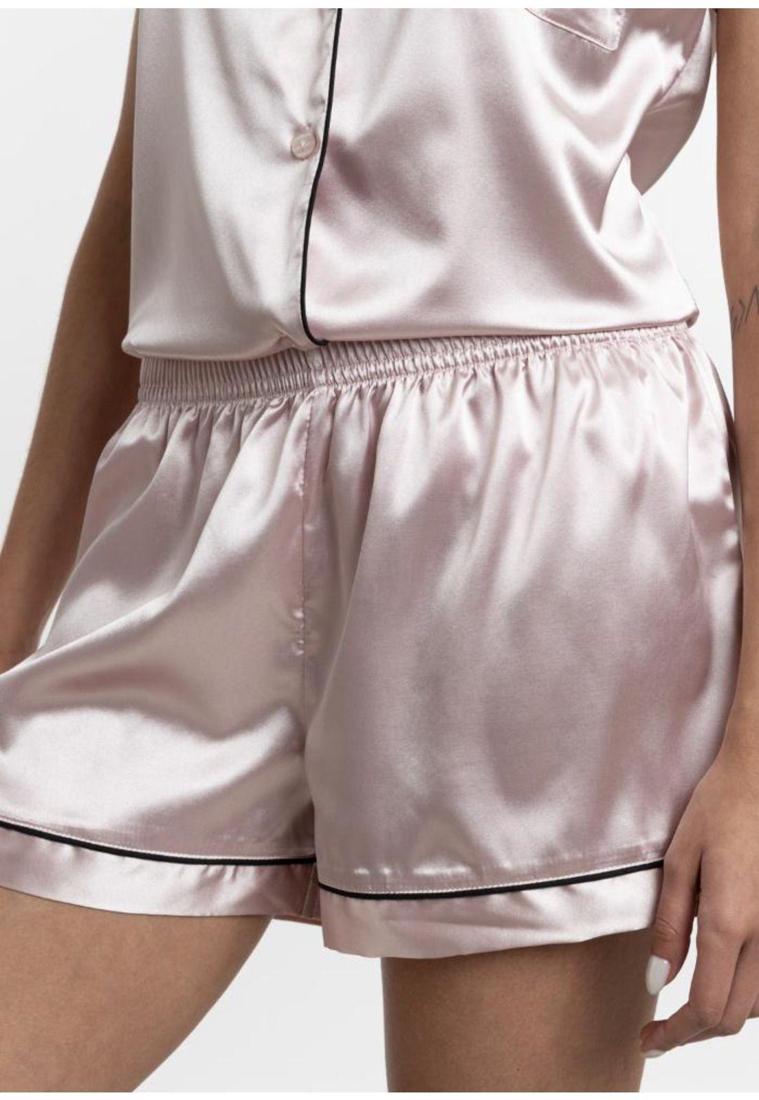 Pijama Corto Abotonado Satin Mujer Kayser  70.1145M-ROS-3