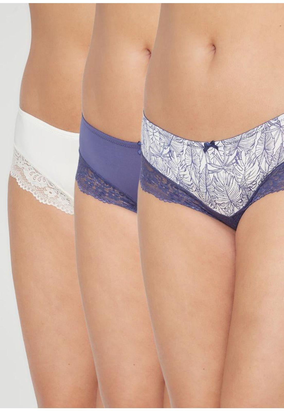 Pack 3X Pantaleta Microfibra P314.15-AZU6 Kayser-0