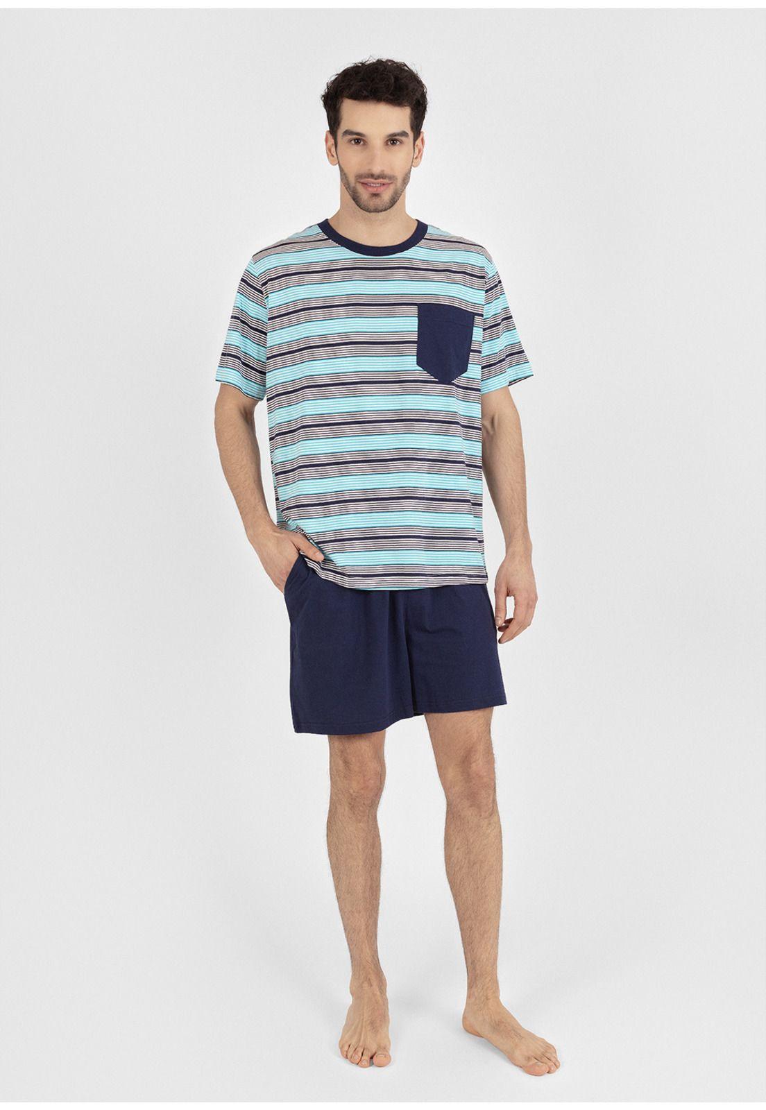 Pijama short algodón 77.772-AZU KAYSER-0