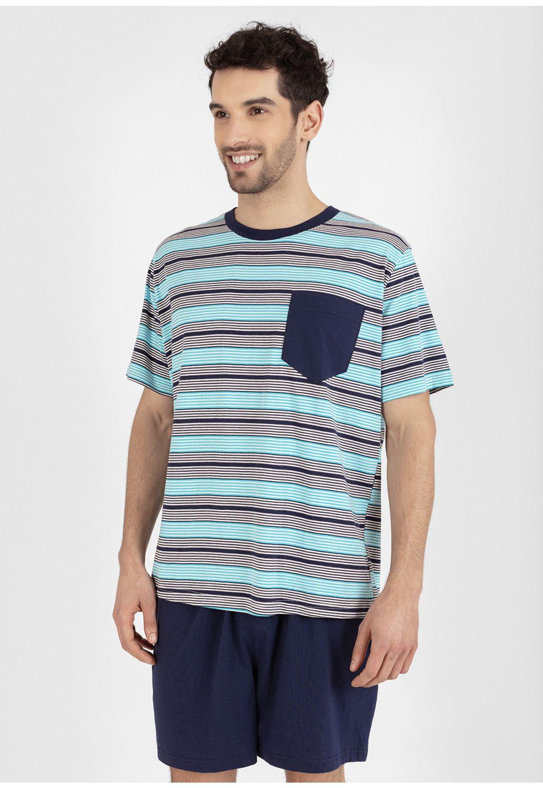 Pijama short algodón 77.772-AZU KAYSER-2
