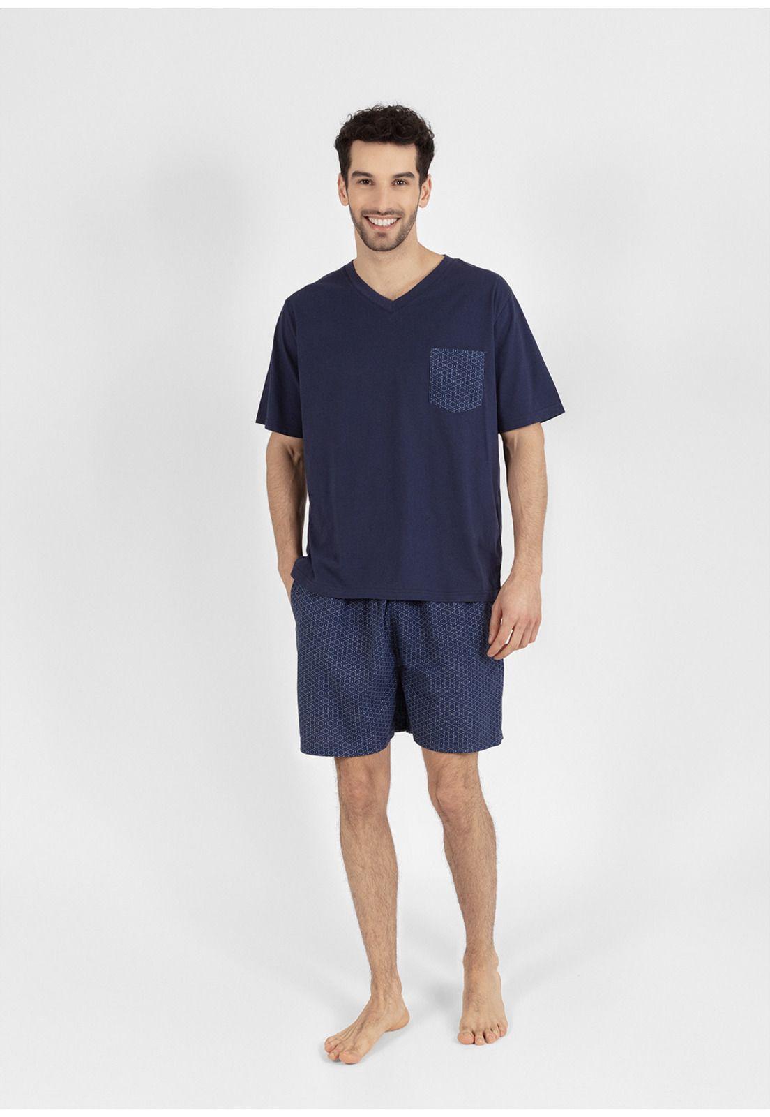 Pijama short algodón 77.745-AZU KAYSER-0