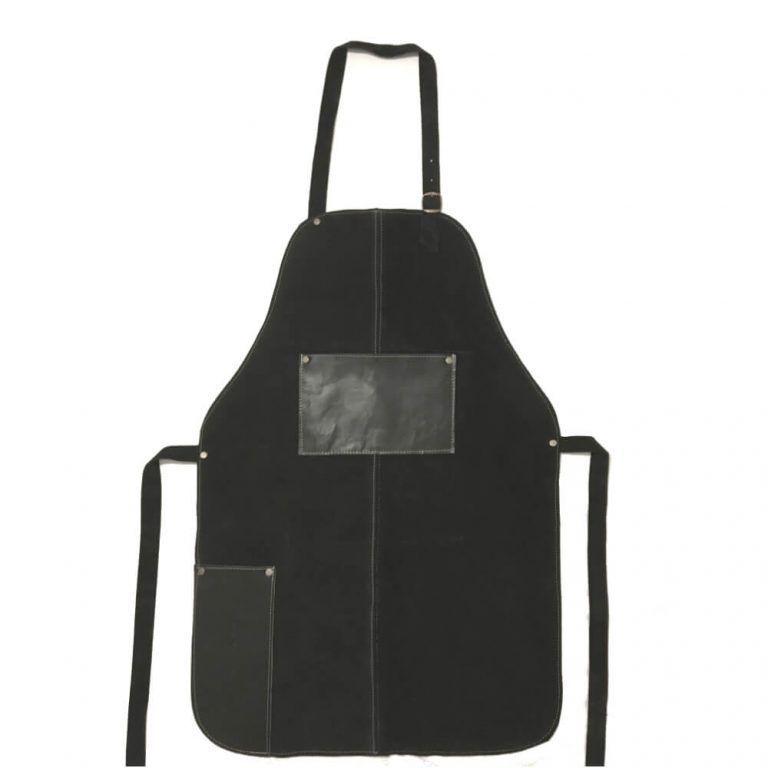 PECHERA PARRILLERA CUERO NEGRA-0