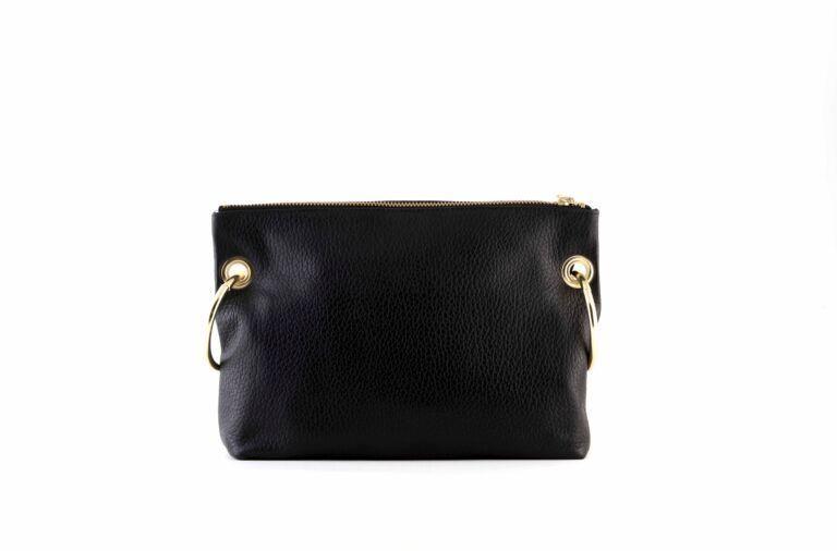 CARTERA CRUZADA DOMO NEGRA DORADA-3