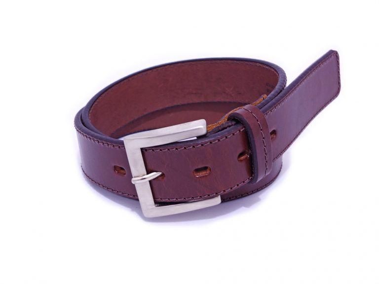 CINTURON CUERO CAFÉ MORO COSTURAS BORDE-0