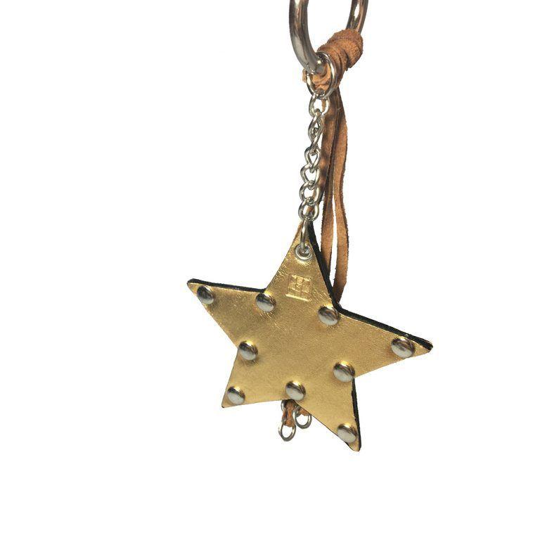 LLAVEROS CUERO ESTRELLA DORADOCOBRE-0