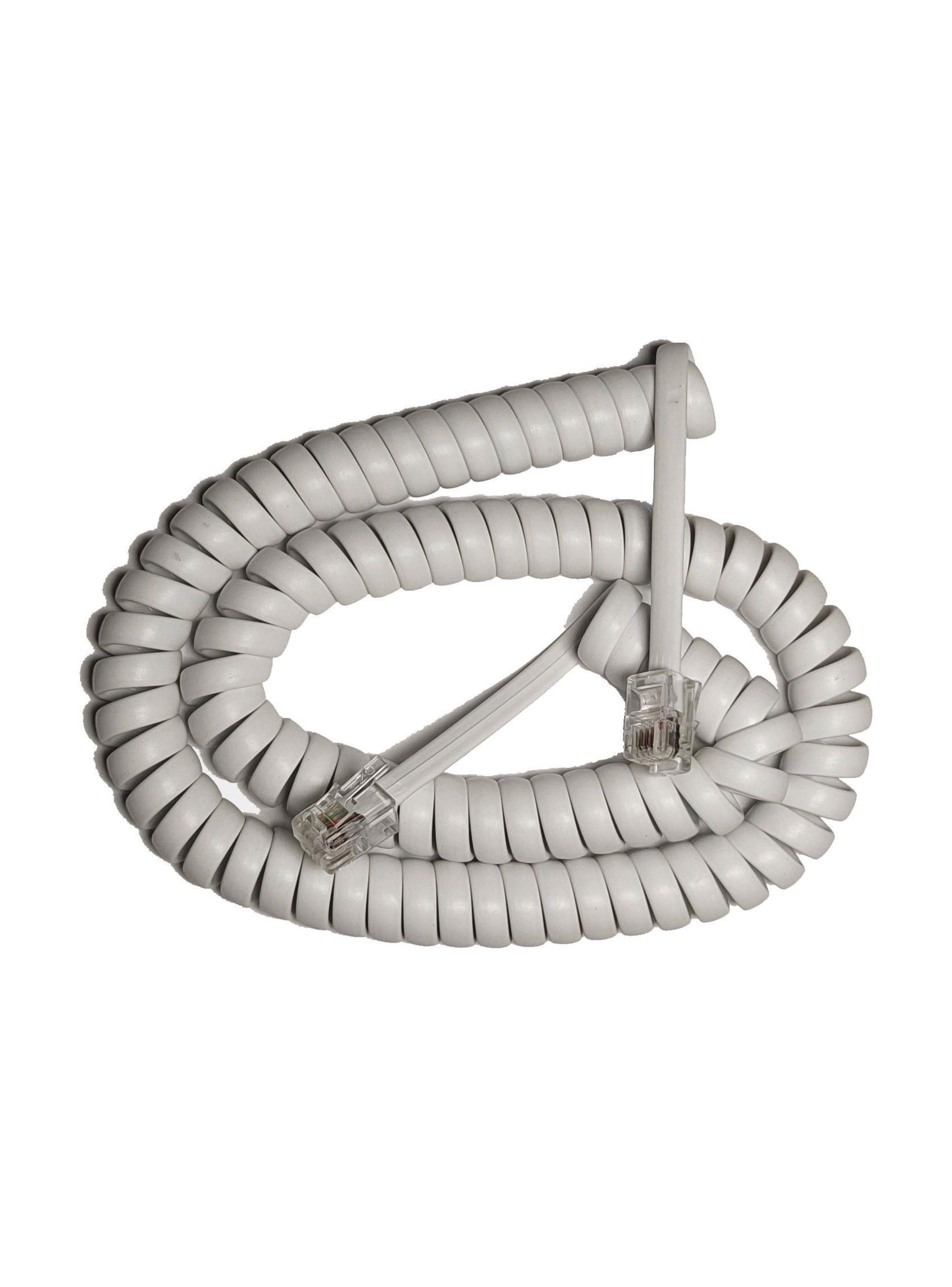 Cable De Teléfono Retráctil macrotel 3 m blanco-0