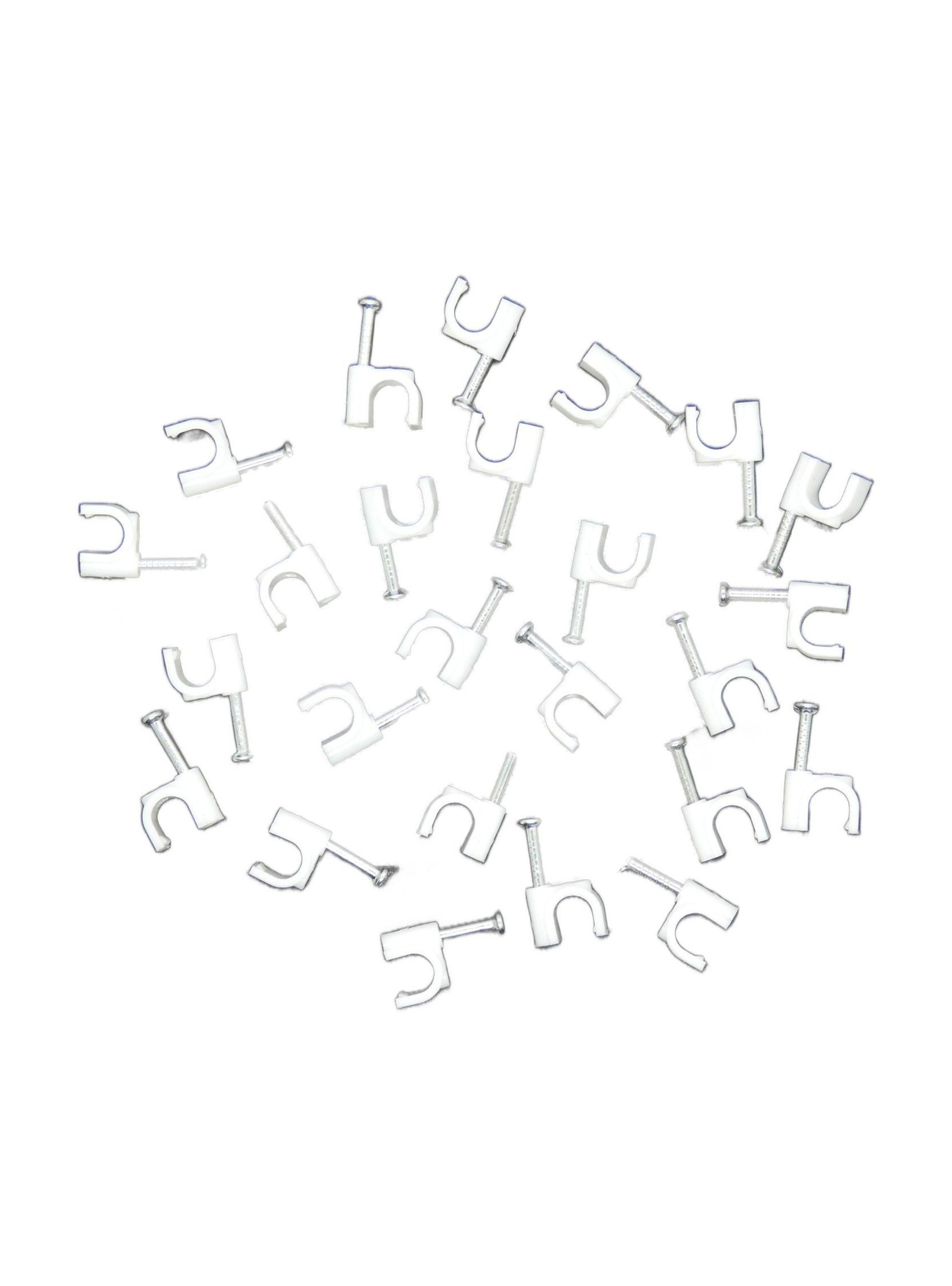 Pack de 25 grampas Cable Pin Telefónico Blanco Macrotel-0