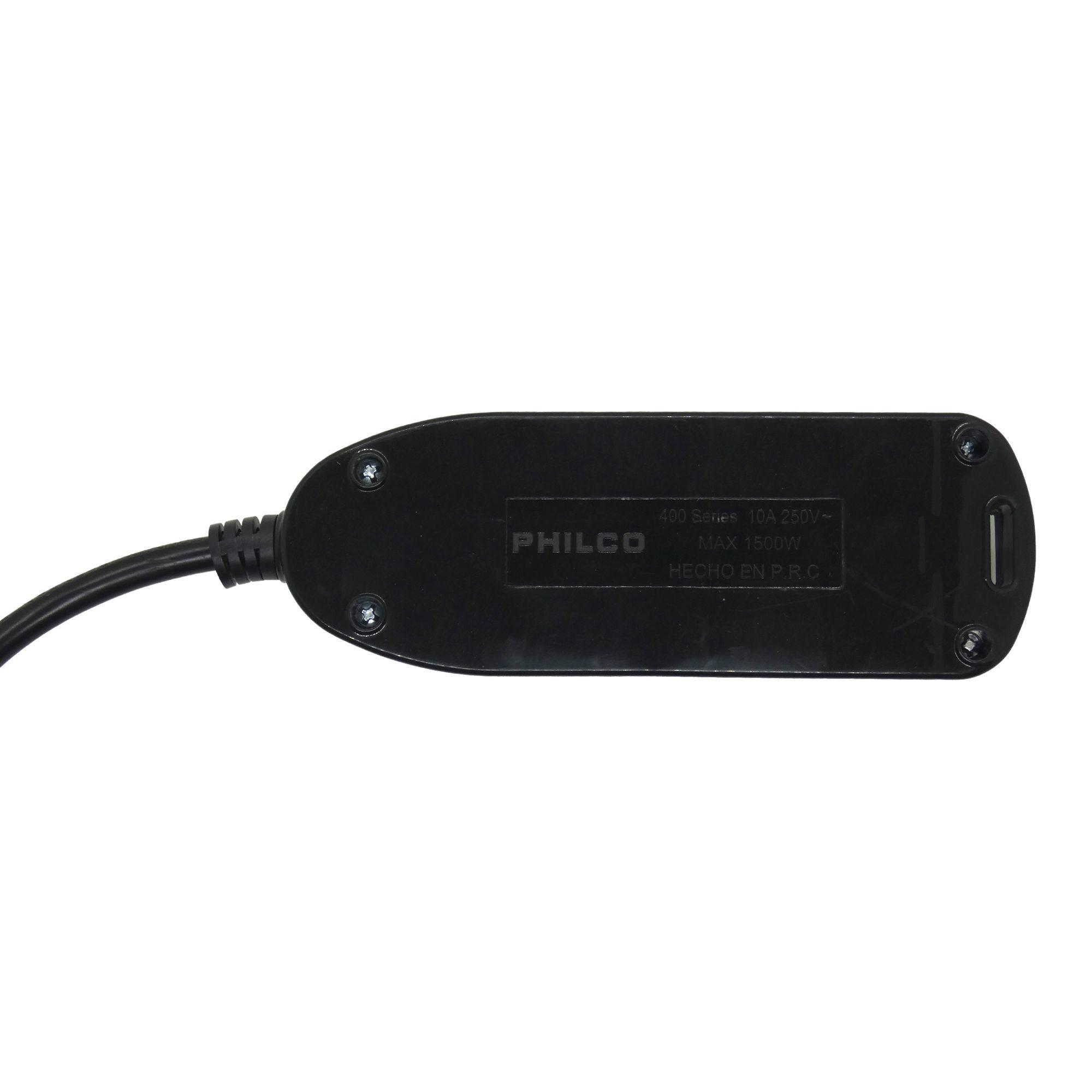 Zapatilla El ctrica 4 Tomas negro 5 Mts philco sello Sec-2